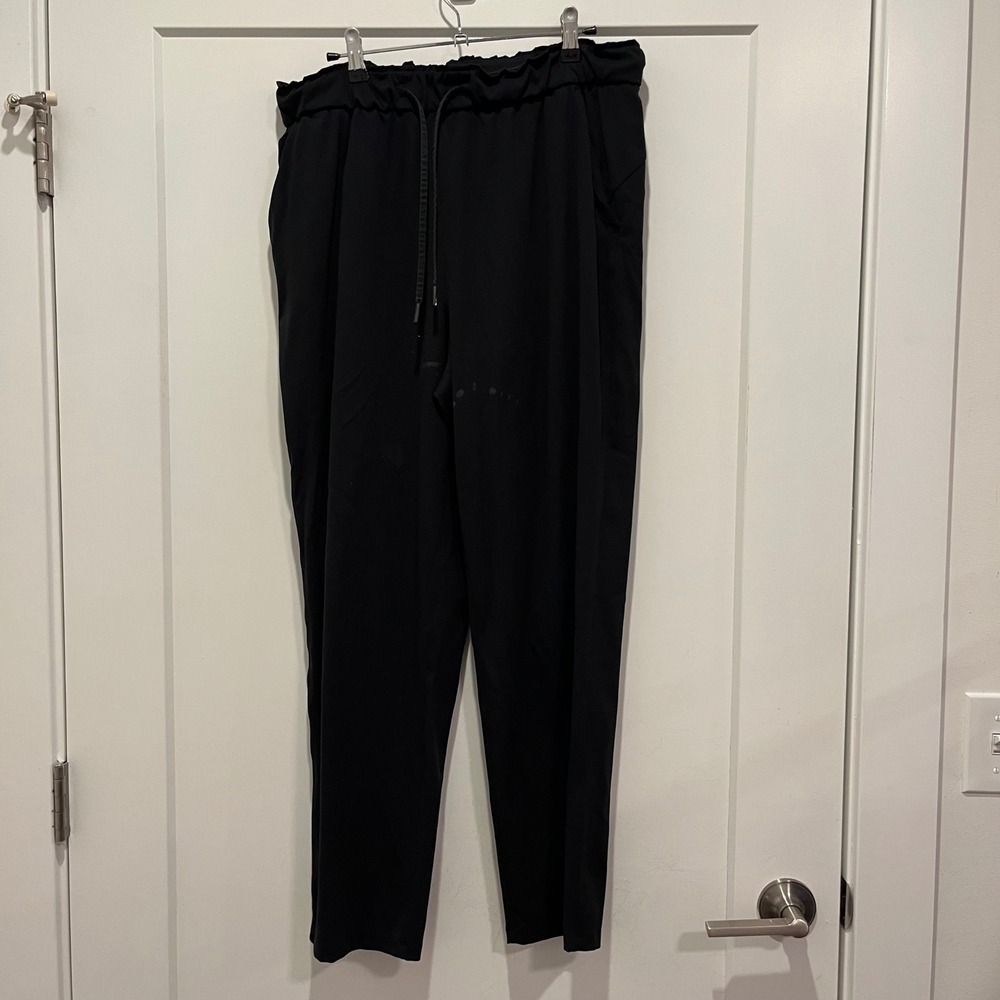 Lululemon Keep Moving Pant High Rise Black Drawstring Tapered Trouser 4086